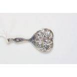 A miniature heart shaped silver hand held mirror