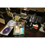 Cased Prinz Rambler Cine Camera, Boxed Sankyo Dualux 1000 Super 8 Stand 8 Film Projector plus a