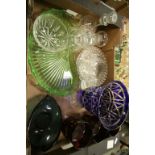 Collection of assorted glass wares including Art Deco & Victorian