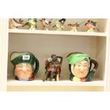 Two Royal Doulton Character jugs; Toby Philpots & Sairey Gamp both with "A"stamps to base plus