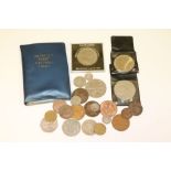A collection of coins to include The Queen Mother 1980, commemorative Diana and Charles, pennies,