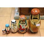 Stacking wooden set of Russian dolls