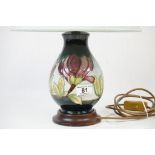 Moorcroft ceramic lamp with a Floral design