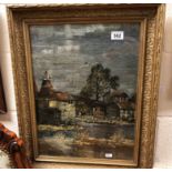 Oil Painting ' Kentish Oasthouses ' signed to reverse R Evans 1934