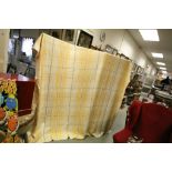 French Yellow Checked Wool Blanket