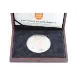 Cased 10oz Jersey Silver Proof Coin - D-Day 70th Anniversary, diameter 100mm, with certificate, 5/