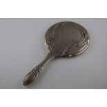 George V Art Nouveau style silver hand mirror by Daniel Manufacturing Company, Birmingham 1921