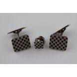 Flemming Eskildsen for Georg Jensen, a pair of modernist silver cufflinks model number 113,