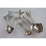 Three William IV silver fiddle pattern dessert spoons, Exeter 1831, George Turner, length