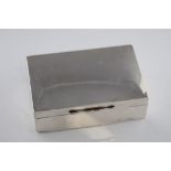 An early George V silver cigar box, London 1913, Mappin & Webb, leather covered base,