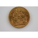 George V Gold Full Sovereign coin 1912