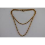 A 9ct yellow gold rope twist necklace, length approximately 51cm