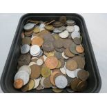 Tray of UK & World coins