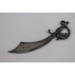 A Charles Horner novelty silver bookmark in the form of a scimitar, repousse decorative handle,