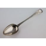 Georgian bright cut hallmarked Silver dessert spoon, George Smith (II) & Thomas Hayter London 1792