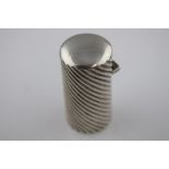 A Victorian silver cylindrical scent bottle, London 1890 Sampson Mordan & Co, reeded writhen body
