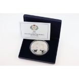 Cased Westminster 2006 Gibraltar Queen Elizabeth II 80th Birthday 5oz silver ten pound coin, 65mm