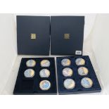 11 x Numisproof Gold plated medallions from the Iconic London collection, nine with COA's in two