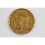 A Victorian 1887 shield back half sovereign