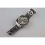 Gents Stainless Steel Omega Automatic Geneve wristwatch with silvered dial, baton markers, Day/