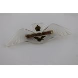 A circa 1930s/1940s RAF style "Wings" sweetheart brooch, colourless Perspex with applied gilt