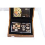 Cased 2009 Royal Mint Executive Proof coin set with COA