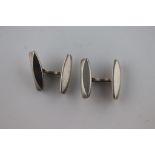 Flemming Eskildsen for Georg Jensen, a pair of Danish modernist silver cufflinks, model number 90,