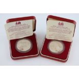 Two cased Silver proof GWR Ltd edition 150th Anniversary medallions with cerificates