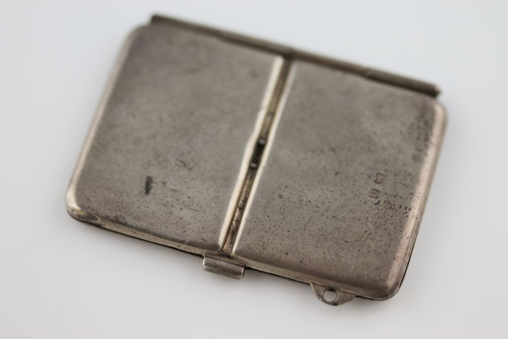 An early George V silver double stamp case, Sheffield 1913, Joseph Rogers and Sons, gilt interior, - Image 5 of 5