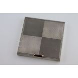 Heavy gauge hallmarked Silver & 14k Rose Gold compact in the Art Deco style with original leather