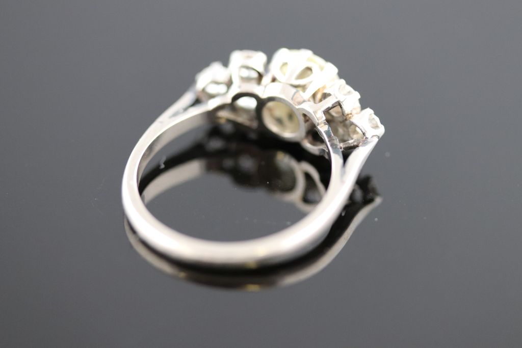 A circa 1930s 1.40 carat diamond 18ct white gold platinum set ring, the round old cut diamond - Image 7 of 13