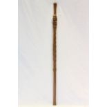 Ethnic African Hardwood Carved Walking Stick