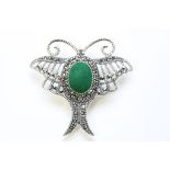 Silver and Jade brooch