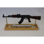 Kalasnikov A.K.47 Automatic Rifle scale model, in metal, composite and wood, 43cm long, presented on