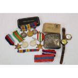 Collection of WW1 and WW2 Medals to include WW1 Victory Medal, WW1 British War Medal and a British