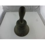 World War II Air Raid Precautions Hand Bell marked A.R.P. (missing clanger)