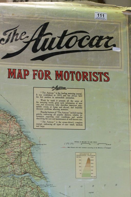 Large vintage Autocar Map for Motorists - Image 2 of 2