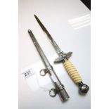 Reproduction WW2 Luftwaffe Dress Dagger with scabbard
