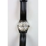 Henry Sandoz Gents 17 jewel wristwatch with silver dial and sweep seconds hand