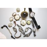Collection of vintage wristwatches etc to incliude Trench type, Ball watch, Silver etc