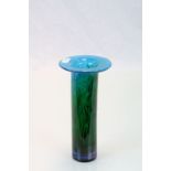 Swedish Blue/Green Art glass vase, Signed and numbered to base