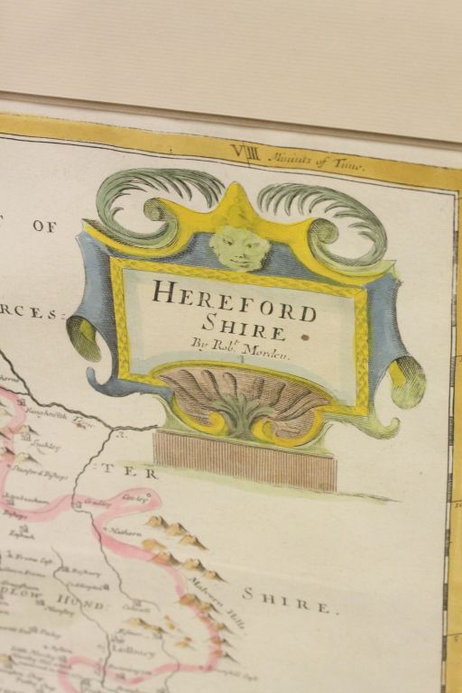 Framed & glazed map of Herefordshire by Robt Morden - Image 2 of 2