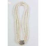 Three row freshwater pearl necklace