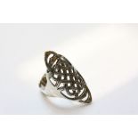 Silver openwork style ring in the Art Nouveau style