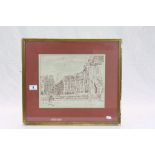 Framed & glazed Pencil & Ink sketch signed Adrian Daintrey 1950