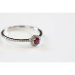 18ct White Gold Ruby and Diamond cluster ring of 40 points