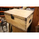 19th century Pine Iron Bound Trunk / Box