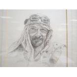 Framed & glazed Pencil drawing of 3rd Para Land Rover Commander Helmand Province Afghanistan 2006,