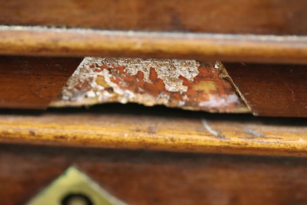 19th century Miniature mahogany apprentice chest of two over four drawers raised on bracket feet - Image 8 of 8