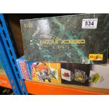 Boxed Maisto Jaguar XJ220 scale 1:12 together with Boxed Silverlit Electronics Horse Racing Game